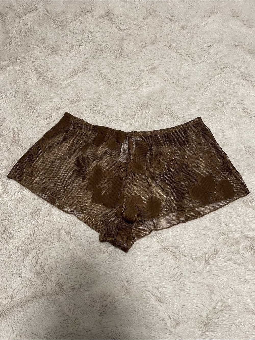 Jaded London Brown Floral Mesh Shorts